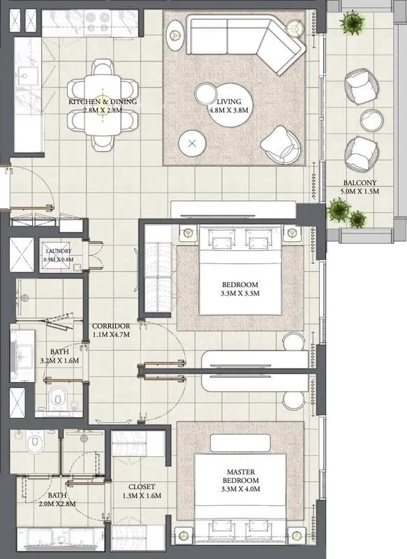 2 bedroom